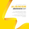 Concept of a banner for the International Albinism Awareness Day. Yellow ribbon - symbol of a rare genetic disease Royalty Free Stock Photo