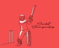 Concept of Batsman playing cricket - championship