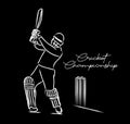 Concept of Batsman playing cricket - championship