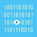 Concept of big brother is watching you with binary