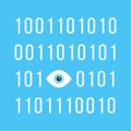 Concept of big brother is watching you with binary Royalty Free Stock Photo