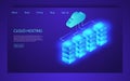 Concept of big data processing center, cloud database, server energy station of future.