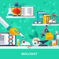 Concept of biologist workplace