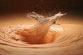 concept of a bird swimming in raging sand-colored water, imagination, art, Generative AI