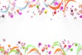 Concept birthday party on white background top view pattern Royalty Free Stock Photo