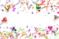 Concept birthday party on white background top view pattern Royalty Free Stock Photo