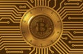 Concept Of Bitcoin Like A Electronic Security Lock