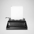 Concept of blogging. Typewriter with computer window Royalty Free Stock Photo