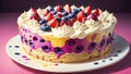 Blueberry Trifle Delight.AI Generated Royalty Free Stock Photo