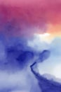 A Blurry Photo Of A Rainbow Colored Sky. Generative AI