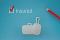 Concept booking travel insurance