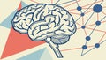 Concept of a brain connected to a digital network vector, vector design Generative AI Royalty Free Stock Photo