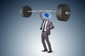 The concept with brain man and dumbbell Royalty Free Stock Photo