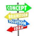Concept Brainstorm Solution Idea Words Arrows Creativity Royalty Free Stock Photo