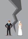 Concept of breakup couple. Creative cartoon vector illustration