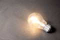 Concept of bright idea with series of light bulbs Royalty Free Stock Photo