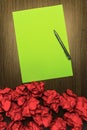 Concept brilliant or good idea. With highlighted green paper and Royalty Free Stock Photo