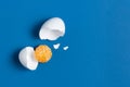 The concept of a broken egg and an unusual filling Royalty Free Stock Photo