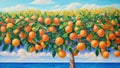 Brushstrokes of Delight National Creamsicle Day in a Captivating Citrus Orchard.AI Generated