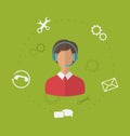 Concept of business customer care service, modern flat icons of Royalty Free Stock Photo