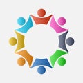 Concept Business Group connection logo,Eight people in the circle,meeting teamwork Royalty Free Stock Photo