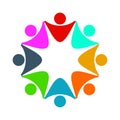 Concept Business Group connection logo,Eight people in the circle,meeting teamwork