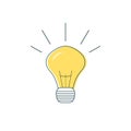 Iincluded burning light bulb as a metaphor or symbol of creative thought or mind. Vector illustration