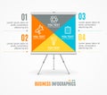 Concept of Business Infographic Option Banner Card Easel or Desk. Vector Royalty Free Stock Photo