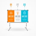 Concept of Business Infographic Option Banner Card Metal Board for Lectures. Vector Royalty Free Stock Photo