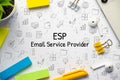 Concept business marketing acronym ESP or Email Service Provider