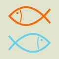 The concept of business opposition. Two fish swim in the opposite direction Royalty Free Stock Photo