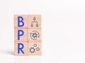 Concept of Business Process Reengineering on wooden cubes. Royalty Free Stock Photo