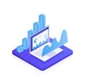 Concept business strategy. Analysis data and Investment. Business success. Modern Vector illustration in Isometric style Royalty Free Stock Photo