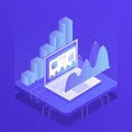 Concept business strategy. Analysis data and Investment. Business success. Modern Vector illustration in Isometric style Royalty Free Stock Photo
