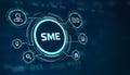 The concept of business, technology, the Internet and the network. virtual screen of the future and sees the inscription: SME Royalty Free Stock Photo