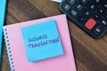 Concept of Business Transaction write on sticky notes isolated on Wooden Table Royalty Free Stock Photo