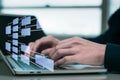 Concept business using tool process workflow and flowchart,database and digital file storage system software automation,virtual Royalty Free Stock Photo