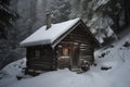 Cabane dans la neige. Generative AI