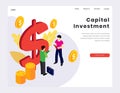 Concept of capital investment for landing page