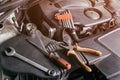 Concept of car repair and tools in car service Royalty Free Stock Photo