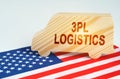 On the US flag is a truck with the inscription - 3PL logistics