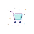 Concept cart icon. Thin line flat design element. buy online concept. Vector illustration isolated on white background Royalty Free Stock Photo