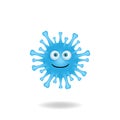 The concept of the cartoon character design coronavirus bacteria cartoon design style with smile expression. Mascot logo design