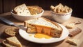 Cheesy Delight Celebrating National Cheese Toast Day with Irresistible Whole Wheat Bread.AI Generated