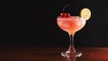 Cherry Delight A Close up of a Vibrant Maraschino Cherry on a Whiskey Sour.AI Generated Royalty Free Stock Photo