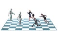 Concept of chess played by humans versus robots