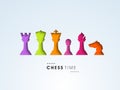 Concept of chess time with colorful figures. Royalty Free Stock Photo