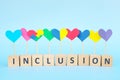 Concept of child with autism spectrum disorder and down syndrome equality, diversity and inclusion in society. Puzzle heart shape Royalty Free Stock Photo