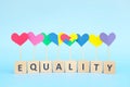 Concept of child with autism spectrum disorder and down syndrome equality, diversity and inclusion in society. Puzzle heart shape Royalty Free Stock Photo