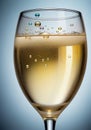 Childrens Illustration Of Close Up Macro Shot Of Bubbles In A Glass Of Champagne Sparkling Wine. Generative AI Royalty Free Stock Photo